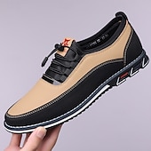 cheap Semi-Formal-Men&#039;s Beige and Black Athletic Sneakers with Elastic Lace-Up Design and Cushioned Sole – Comfortable and Stylish Sports Footwear for Casual Wear, Running, and Outdoor Activities