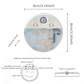 economico luce dell&#039;armadio-1 pz. Luci con sensore, ricaricabili tramite USB, luce emoticon portatile con trasformazione multi-espressione, lampada da parete con sensore intelligente, illuminazione divertente e creativa, adatta