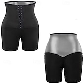 billiga Enkla Leggings-Dam Shorts Damasker Streetwear Ledigt Kort Hög midja Slät Elastisk midja Mateial som andas Elastisk Semester Gata Dagliga kläder Silver Blå Sommar Normal
