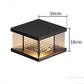 abordables Post Light-Lámpara de poste para exteriores, moderna lámpara de columna de metal para entrada de patio con carcasa de acero inoxidable, 110-240 V, 20 W