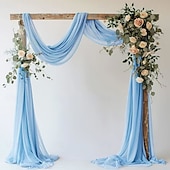 cheap Artificial Plants &amp; Flowers-20FT Mesh Tulle Fabric, Silky Wrinkle-Resistant Chiffon Sheer Drapery for Wedding Decor, Bridal Canopy, Event Backdrop, Festival, and Arch Drapes
