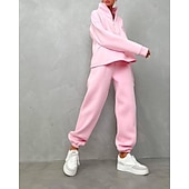 Χαμηλού Κόστους Αθλητικά κοστούμια-Γυναικεία Φόρμα Αθλητικές Φόρμες Φούτερ με πουλόβερ Τσέπη με φερμουάρ Μονόχρωμο Ρούχα σύνολα Φθινόπωρο Μαύρο Κίτρινο Σπαντέξ Προπόνηση Ένδυση γυμναστικής και άθλησης Τρέξιμο