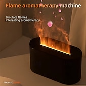 billige nattbordslampe-ny skrivebords regnbue simulert flamme aromaterapimaskin hjem hotell usb luftfukter aromaterapimaskin