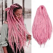 abordables Crocheter les cheveux-Extensions de dreadlocks noires de 20 pouces - 0,24 po de largeur, 20 brins d&#039;extensions de dreadlocks en laine, dreads en laine à double extrémité pour femmes &amp;hommes - dreadlocks hippies faits main