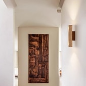 cheap Indoor Wall Lights-Indoor Double Head Up and Down Wall Lamp, Japanese Wabi-sabi Style, Natural Yellow, Travertine, Bedroom, Living Room, Back Wall, Corridor, Hotel