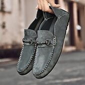 abordables Chaussures sans lacets &amp; mocassins-Mocassins en daim beige pour hommes avec boucle, légers et flexibles, parfaits pour une tenue de bureau décontractée, des soirées sociales et des journées de détente