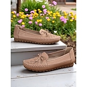 economico Slip-ons e mocassini da donna-mocassini da guida pieghevoli da donna: mocassini in morbida pelle con suole flessibili per il relax in giardino, il relax in veranda e l&#039;uso quotidiano