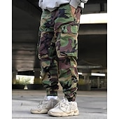 cheap Cargo Pants-Men&#039;s Cargo Pants Trousers Camo Pants Elastic Waist Drawstring Multi Pocket Camouflage Wearable Outdoor Daily Camping &amp; Hiking Fashion Classic Green Gray