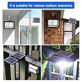 abordables Appliques d&#039;extérieur-Lampe solaire d&#039;extérieur 190 LED avec détecteur de mouvement, 3 modes d&#039;éclairage, à clipser, double panneau solaire, éclairage de sécurité pour jardin, 1 pièce