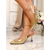 preiswerte Nachtleben Party-silberne Slingback-Kitten Heels für Damen mit spitzer Spitze – elegante Partyschuhe für Cocktail-Events und abendliche Anlässe