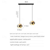 cheap Pendant Lights-Contemporary Scandinavian Cylinder Marble Glass 1/2/3 - Light Chandelier For Dining Room