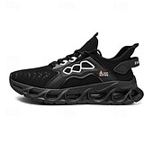 billige Sneakers til herrer-gule herresneakers med flammedesign, lett, pustende overdel, komfortabel passform for løping, trening og hverdagsbruk