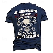 tanie Zabavne koszulki męskie-Męskie Motosiklet Niemiecki Podkoszulek Krótki rękaw Podkoszulek Druk 3D Półgolf Koszula Moda Codzienny Podstawowy Ulica Codzienny Czarny Niebieski Zielony Lato Wiosna Na każdy sezon Odzież S M L XL