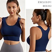 economico Reggiseni sportivi &amp; gilet-Per donna Reggiseno da yoga Reggiseno sportivo Reggiseno Pilates Top reggiseno Sostegno e protezioni Senza cuciture Anti-vibrazione Senza fili Blocco di colori Sport Abbigliamento sportivo Nero Rosa