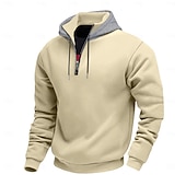 billige grunnleggende hettegensere for menn-Herre Hattetrøje Hettegenser med glidelås Aprikos Svart Hvit Vin Rød Med hette عادي Sport &amp; Utendørs Daglig Ferie Polyester Gatemote Grunnleggende Fritid Vinter Høst Klær Gensere Gensere Langermet