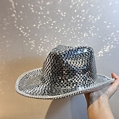 cheap Event &amp; Party Supplies-Disco Ball Cowboy Hat Mirror Mosaic Cowgirl Hat, Shiny Reflective Party Hat for Festival, Rave, Summer Dance Party, Costume Accessory
