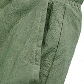 baratos Feriado-Homens Calças Cargo Calças de linho Calças Calça verão Cintura elástica Com Cordão Bolso multi Tecido Conforto Respirável Comprimento total Casual Diário Feriado Férias Moda Preto Branco Sem