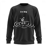 abordables Sweats 3D homme-Homme Graphique Argot drôle Sweatshirt Sweat-shirt Sweat à capuche Col ras du cou Mode Impression 3D Noir Blanche Col rond 3D Toutes saisons Designer