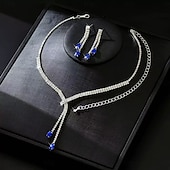 abordables Parures de Bijoux-un parure de bijoux de mariée 1 Alliage Boucles d&#039;oreilles Collier Femmes Élégant Luxe Mignon Joie Parure de Bijoux Pour Tenue de soirée
