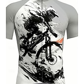 abordables Maillots Hombre-Hombre Maillot de Ciclismo Manga Corta Bicicleta Maillot Camiseta con 3 bolsillos traseros Resistente a los rayos UV Secado rápido Cremallera delantera Bandas Reflectantes Plata Deportes Ropa