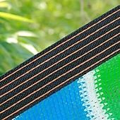 cheap Camping Furniture-Sun Shade Net, High-Density Breathable Colorful Striped Durable Plastic Sunshade Cloth for Patio, Picnic, Carport, Garden, Porch Awning