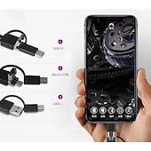 economico accessori per trapano-Telecamera endoscopica con luce, strumenti per endoscopio HD 1080p con luci LED regolabili, endoscopio con telecamera a serpente semirigida, endoscopio di ispezione per iOS e Android, lente singola da