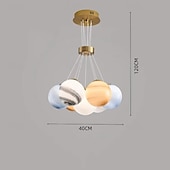 economico Luci a sospensione-Lampadario moderno a forma di luna con sfera di vetro, lucernario per bambini, lampada a sospensione Modo Lunar