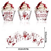 voordelige Halloween-Halloweendecoraties, fotoscènes, rekwisieten, cartoons, papieren taarten, papieren bekertjes, rond de randen, feestbenodigdheden
