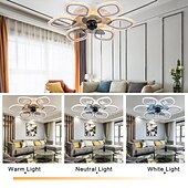 cheap Ceiling Fan Lights-Ceiling Fans with Lights, Semi Flush Mount Low Profile Fan, Quiet Reversible Motor, Round Ceiling Lights with Fan for Bedroom, Living Room and Dining Room