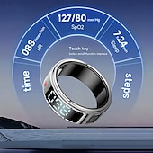 cheap Household Appliances-Stainless Steel Smart Ring with Digital Display - Pedometer Sleep and Swim Tracker Wireless Function IP68 Water Resistant Stylish Unisex Design Compact and Stylish Gift for Men and Women
