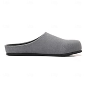 cheap Men&#039;s Clogs &amp; Mules-Men&#039;s Khaki Backless Mule Loafers – Minimalist Slip-On Comfort Shoes with Soft Faux Suede for Indoor Lounging Casual Errands and Summer Relaxation