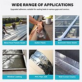 voordelige Woonbenodigdheden-Aluminiumbutyltape, 5 cm x 500 cm (2 inch x 16,5 voet) waterdichte lekdichtingstape voor metalen dakbedekking, camperdaken, ramen en reparatie van lekken in goten
