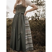 cheap Dirndl Dresses-Oktoberfest Dress Dirndl Trachtenkleider Midi Length Maid Bavarian German Wiesn Women's Carnival Beer Festival Traditional Style Cloth Without Blouse (75CM)
