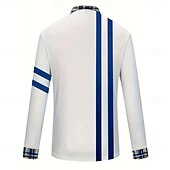 preiswerte Klassisches Poloshirt für Herren-Herren Grafik Gestreift Polo Langarm Halber Reißverschluss Geschäftlich Alltagstauglich Athleisure Alltagstauglich Reißverschluss Frühling Herbst Winter Weiß