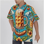 economico Abbigliamento Grafico-Camicie hawaiane Camicia Aloha bavarese Monaco Tedesco Alpino Grafico per Per uomo Adulti Stampa 3D  per Carnevale Birra Oktoberfest Spiaggia Vacanza Feste
