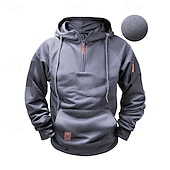 abordables pulls molletonnés-Homme Sweat à capuche Sweat-shirt zippé Sweat à capuche en polaire Abricot Rouge vin Noir bleu marine Bleu À capuche Uni Zip Up Poche Avant Quart de zip Sport &amp; Loisir Occasionnel Quotidien