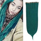 economico Capelli all&#039;uncinetto-Extension per capelli dreadlock con clip, 4 pezzi, extension sintetiche da 24 pollici, da castano chiaro a biondo, lunghe, naturali, morbide, sottili, 0,6 cm di larghezza, dreadlocks per donne