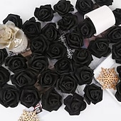 cheap Artificial Flowers &amp; Wreaths-50PCS Artificial Flowers for Halloween Decorations, Multicolor Faux Flowers for DIY Crafts, Bouquets, and Black Theme Party Decor