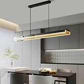 baratos Luzes pendentes-lustre pendente de led preto com cúpula moderna para cozinha, mesa de jantar ou bar