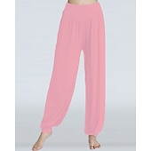 billiga bloomers &amp; haremsbyxor-Dam Yogabyxor Harem byxor underbyxor Lättvikt Hög midja Gym Pilates Zumba Underdelar Svart Vit Rosa Huvudstad Höst sporter Sportkläder Microelastisk Lös passning