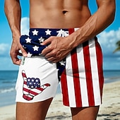  Giornata dell'indipendenza Per uomo 4 luglio, 250° anniversario degli Stati Uniti Bandiera degli Stati Uniti Patriottico Pantaloncini foderati Pantaloncini da bagno 2 in 1 Costumi da bagno Misura del