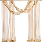 cheap Artificial Plants &amp; Flowers-20FT Mesh Tulle Fabric, Silky Wrinkle-Resistant Chiffon Sheer Drapery for Wedding Decor, Bridal Canopy, Event Backdrop, Festival, and Arch Drapes