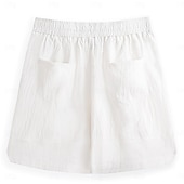 economico Vacanza-Per uomo Shorts Shorts di Lino Pantaloncini Estivi Shorts da Spiaggia Coulisse Tasca Elastico in vita Semplice Comodità Traspirante Lunghezza al ginocchio Casuale Quotidiano Ferie Vacanza Moda Bianco