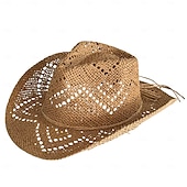 billige Hatter-1 stk. elegant damehatt med strå og bred brem, lett og pustende sommerhatt for strandaktiviteter, uformell &amp;formelle arrangementer, tilbehør til arrangementer
