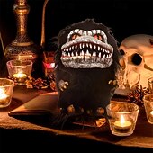 abordables Halloween-accessoire en peluche de monstre extraterrestre unique - créature spatiale faite à la main, objets de collection parfaits pour Halloween et la décoration intérieure, résine douce et tissu, cadeau
