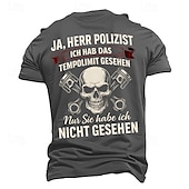 tanie Zabavne koszulki męskie-Męskie Motosiklet Niemiecki Podkoszulek Krótki rękaw Podkoszulek Druk 3D Półgolf Koszula Moda Codzienny Podstawowy Ulica Codzienny Czarny Niebieski Zielony Lato Wiosna Na każdy sezon Odzież S M L XL