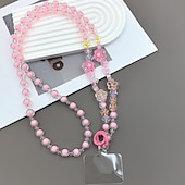 economico Altre cover per cellulari-Nuova varietà di custodie per telefono con fiori colorati, con catena a croce diagonale, perline in acrilico, tracolla singola, corda per appendere il telefono, ciondolo di perle per donna