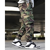 cheap Cargo Pants-Men&#039;s Cargo Pants Trousers Camo Pants Elastic Waist Drawstring Multi Pocket Camouflage Wearable Outdoor Daily Camping &amp; Hiking Fashion Classic Green Gray