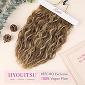 abordables Clip dans les extensions-Extensions de cheveux à clipser - 4 pièces 12 extensions de cheveux bruns courts bouclés et ondulés avec trame en dentelle invisible et mèches