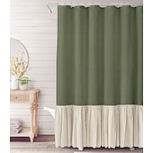 economico Tende doccia-Tenda da Doccia Rustica Raffa Boho Testurizzata Lavabile in Lavatrice per Bagno